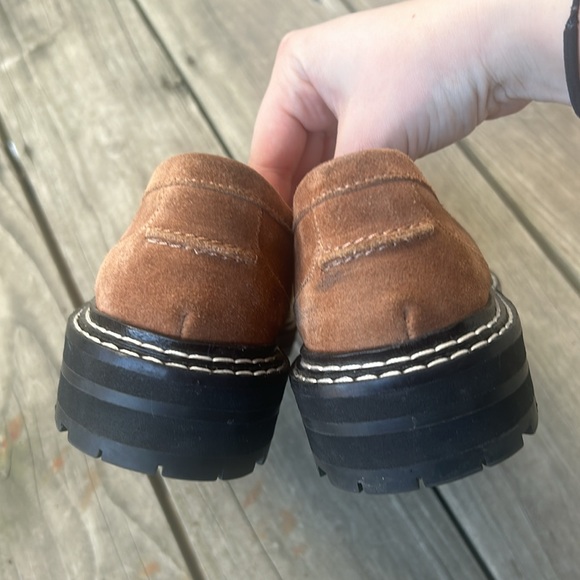 Boden Chunky Brown Suede Loafers Lug Sole Size 40 9 - Picture 3 of 8